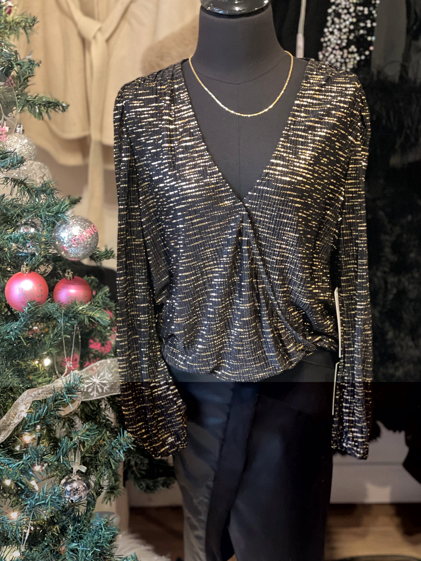 Roselie Pleated Sparkle Top