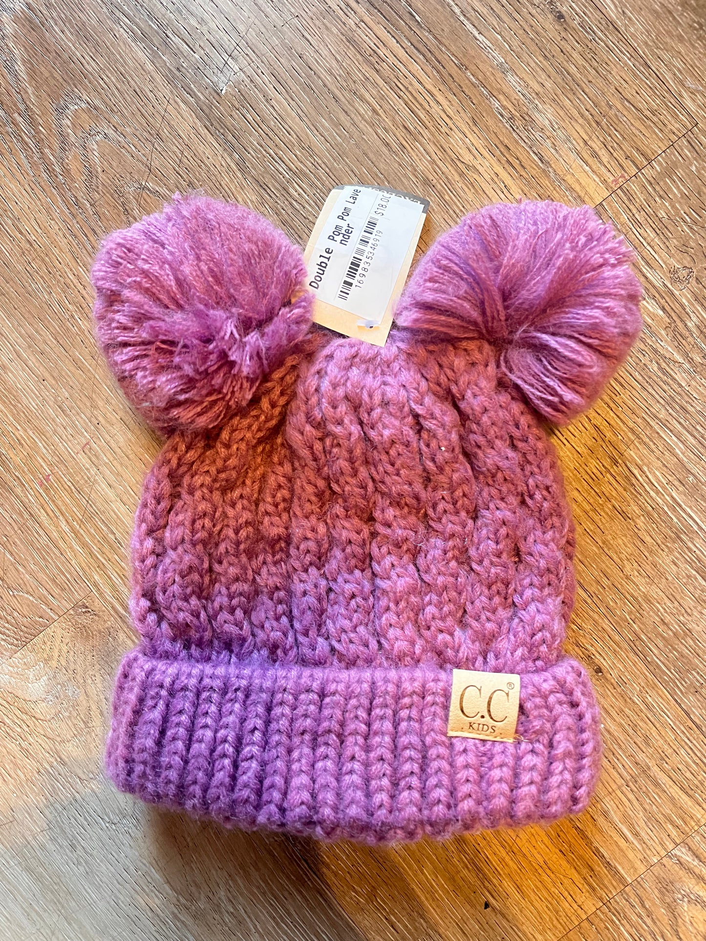 C.C Children Double Pom Pom Beanie - Lavender